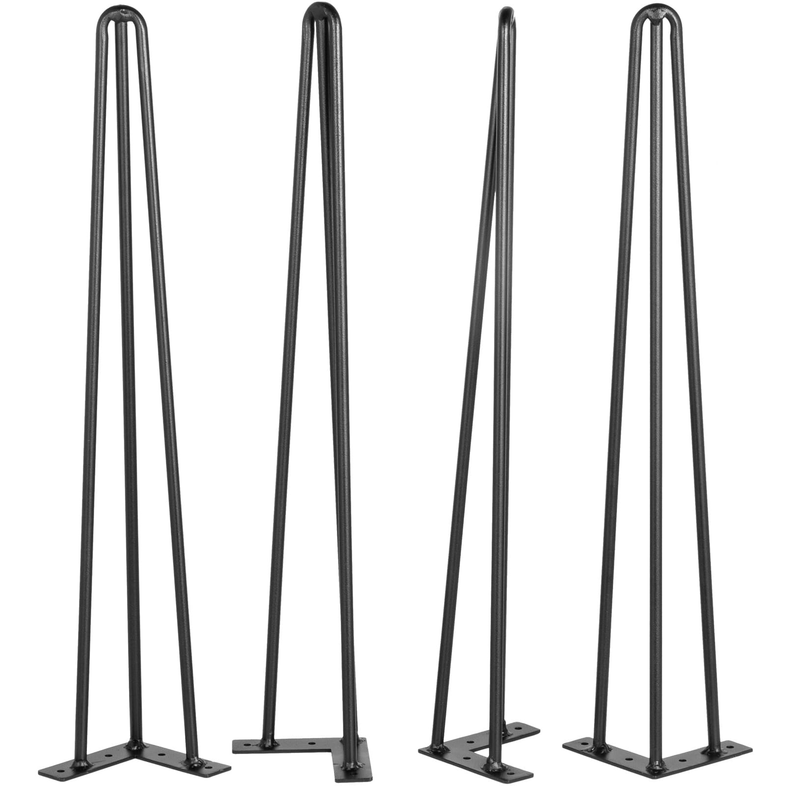 Hairpin Table Legs 20" Black Set Of 4 Desk Legs 880lbs Load Capacity (Each 220lbs) Hairpin Desk Legs 3 Rods For Bench Desk Dining End Table Chairs Carbon Steel DIY Heavy Duty Furniture Legs_maomaolike.com